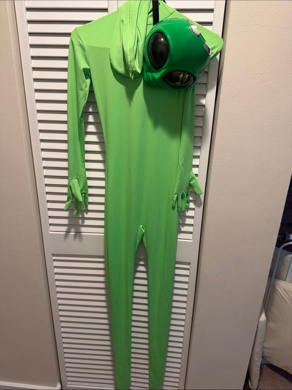 Kids Green Alien One-Piece Costume with Hood
